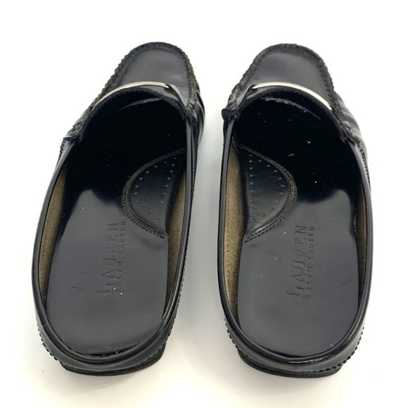 Lauren Ralph Lauren Black Leather Penny Slide Mule Size 7B - Picture 4 of 9